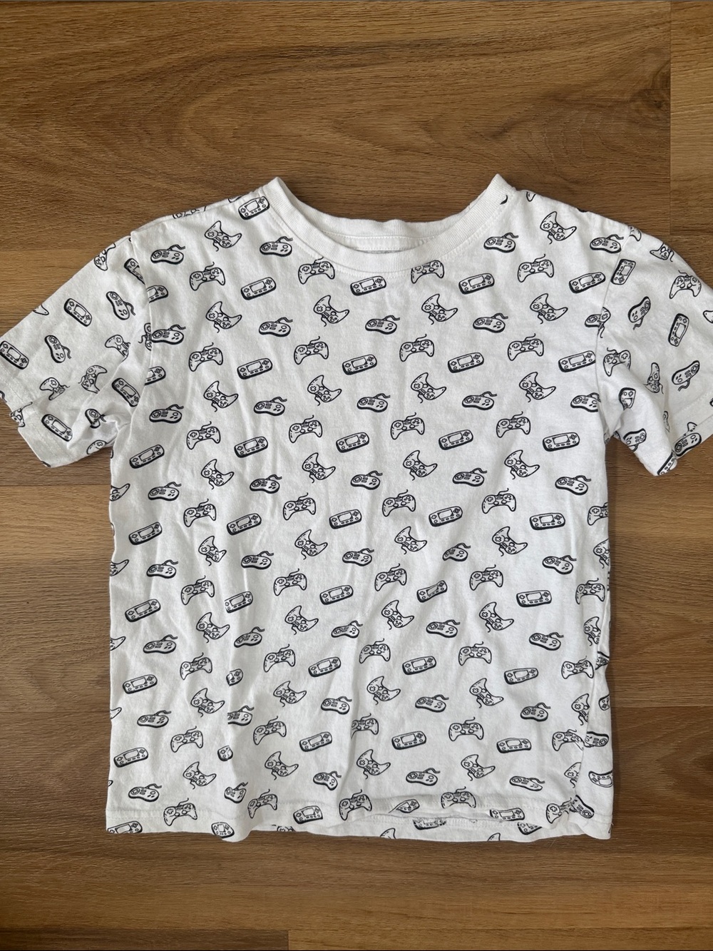 Kids White Gaming Print Short Sleeve Tee